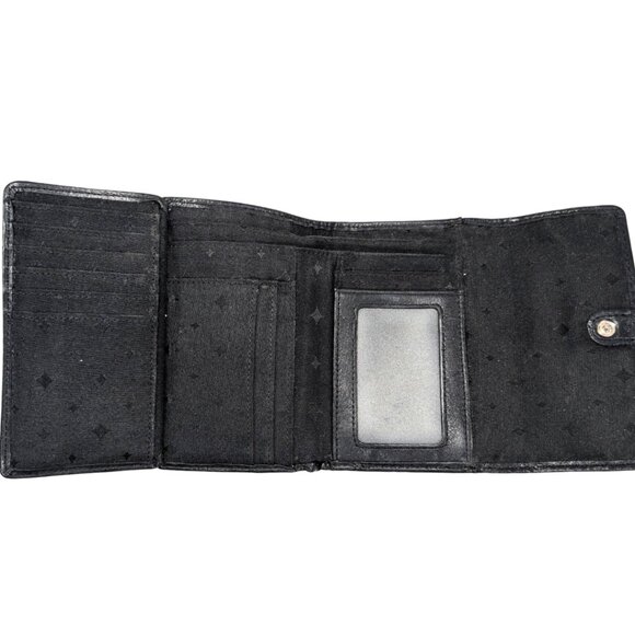 SOLD Fossil Black Pebbled Leather Maddox Tri Fold Folding Wallet 5.5" x 3.5" - Picture 6 of 11